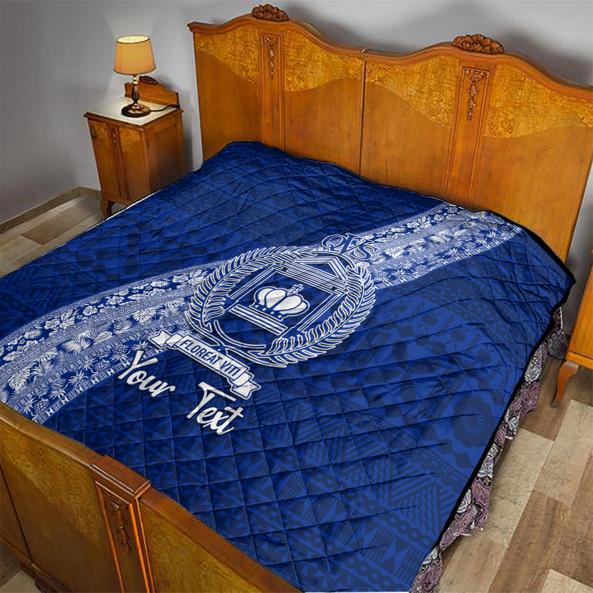 Personalised Fiji Queen Victoria School Quilt Fijian Tapa Pattern - Wonder Print Shop