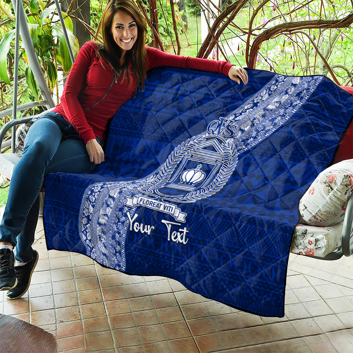 Personalised Fiji Queen Victoria School Quilt Fijian Tapa Pattern - Wonder Print Shop