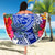 Personalised Samoana High School Beach Blanket American Samoa Schools Polynesian Tropical Flowers - Wonder Print Shop