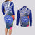 Personalised Samoana High School Couples Matching Long Sleeve Bodycon Dress and Long Sleeve Button Shirt American Samoa Schools Polynesian Tropical Flowers - Wonder Print Shop