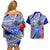Personalised Samoana High School Couples Matching Off Shoulder Short Dress and Hawaiian Shirt American Samoa Schools Polynesian Tropical Flowers - Wonder Print Shop