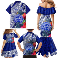 Personalised Samoana High School Family Matching Mermaid Dress and Hawaiian Shirt American Samoa Schools Polynesian Tropical Flowers - Wonder Print Shop