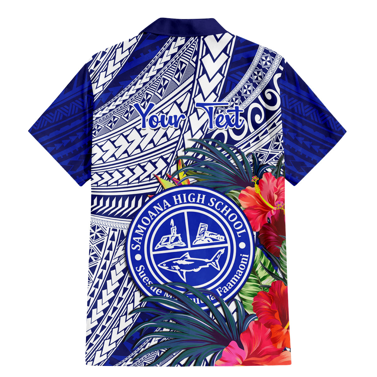 Personalised Samoana High School Family Matching Mermaid Dress and Hawaiian Shirt American Samoa Schools Polynesian Tropical Flowers - Wonder Print Shop