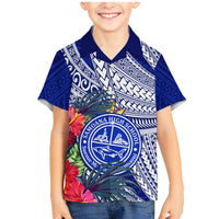 Personalised Samoana High School Family Matching Mermaid Dress and Hawaiian Shirt American Samoa Schools Polynesian Tropical Flowers - Wonder Print Shop