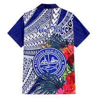 Personalised Samoana High School Family Matching Summer Maxi Dress and Hawaiian Shirt American Samoa Schools Polynesian Tropical Flowers - Wonder Print Shop