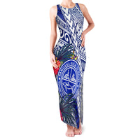 Personalised Samoana High School Family Matching Tank Maxi Dress and Hawaiian Shirt American Samoa Schools Polynesian Tropical Flowers - Wonder Print Shop