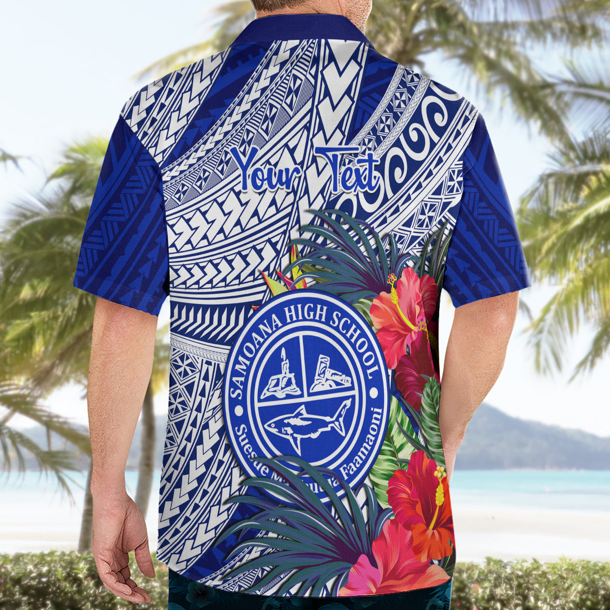 Personalised Samoana High School Hawaiian Shirt American Samoa Schools Polynesian Tropical Flowers - Wonder Print Shop