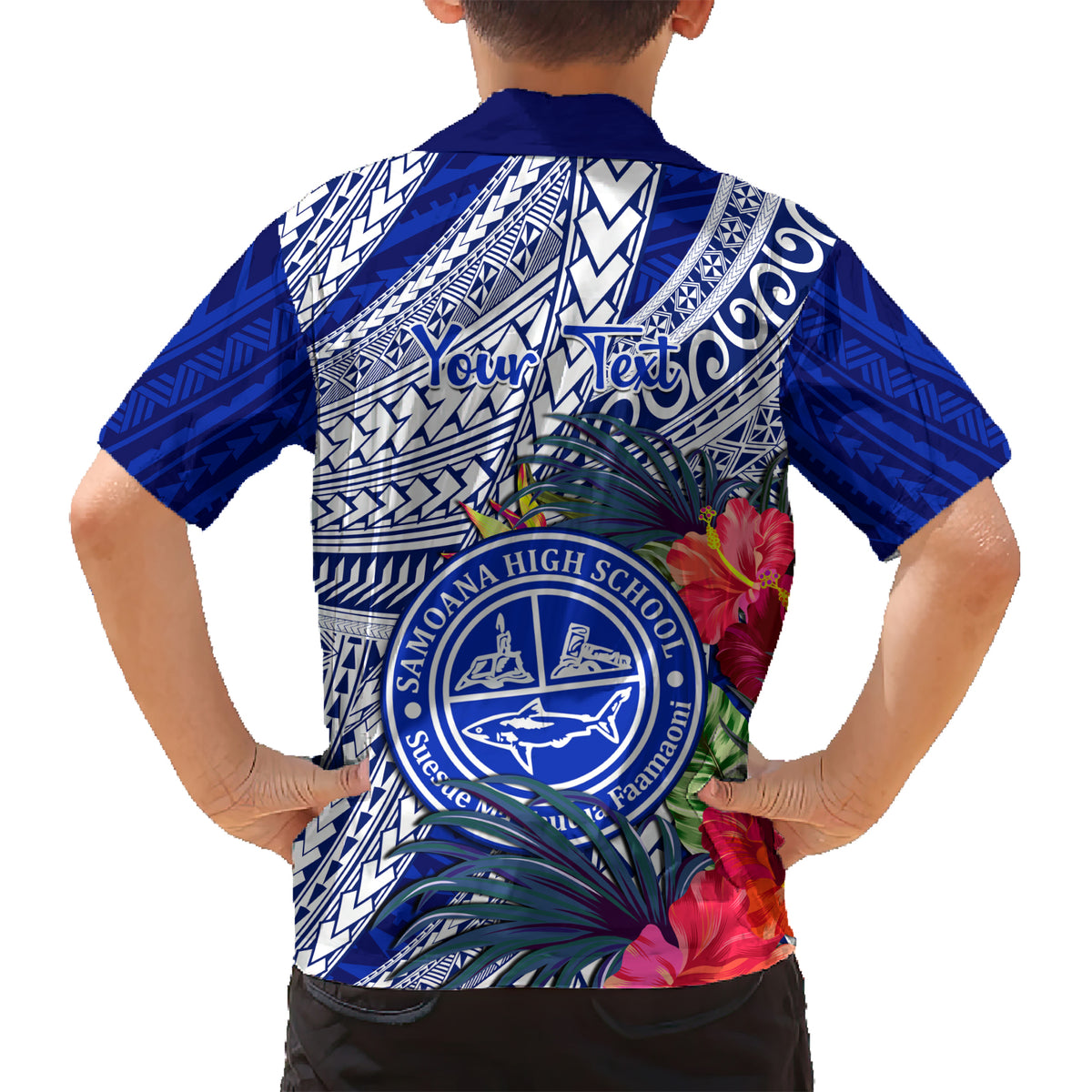 Personalised Samoana High School Hawaiian Shirt American Samoa Schools Polynesian Tropical Flowers - Wonder Print Shop