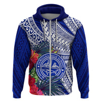 Personalised Samoana High School Hoodie American Samoa Schools Polynesian Tropical Flowers - Wonder Print Shop