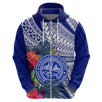Personalised Samoana High School Hoodie American Samoa Schools Polynesian Tropical Flowers - Wonder Print Shop
