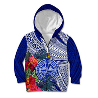 Personalised Samoana High School Kid Hoodie American Samoa Schools Polynesian Tropical Flowers - Wonder Print Shop