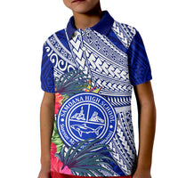 Personalised Samoana High School Kid Polo Shirt American Samoa Schools Polynesian Tropical Flowers - Wonder Print Shop