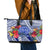 Personalised Samoana High School Leather Tote Bag American Samoa Schools Polynesian Tropical Flowers - Wonder Print Shop