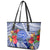 Personalised Samoana High School Leather Tote Bag American Samoa Schools Polynesian Tropical Flowers - Wonder Print Shop