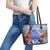 Personalised Samoana High School Leather Tote Bag American Samoa Schools Polynesian Tropical Flowers - Wonder Print Shop