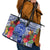 Personalised Samoana High School Leather Tote Bag American Samoa Schools Polynesian Tropical Flowers - Wonder Print Shop