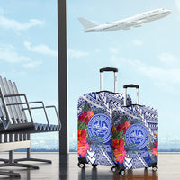 Personalised Samoana High School Luggage Cover American Samoa Schools Polynesian Tropical Flowers - Wonder Print Shop
