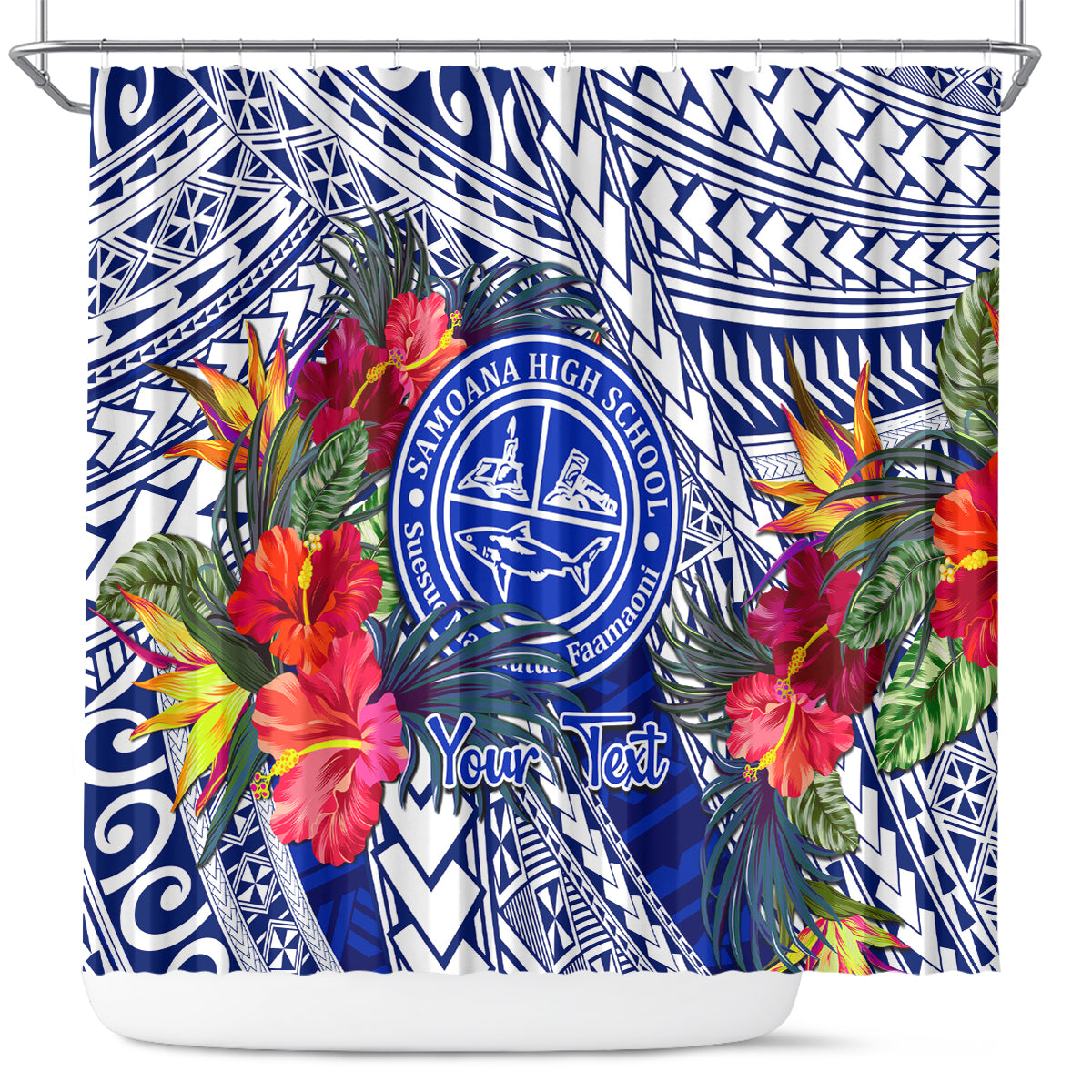 personalised-samoana-high-school-shower-curtain-american-samoa-schools-polynesian-tropical-flowers