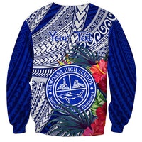Personalised Samoana High School Sweatshirt American Samoa Schools Polynesian Tropical Flowers - Wonder Print Shop