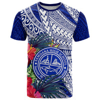 Personalised Samoana High School T Shirt American Samoa Schools Polynesian Tropical Flowers - Wonder Print Shop