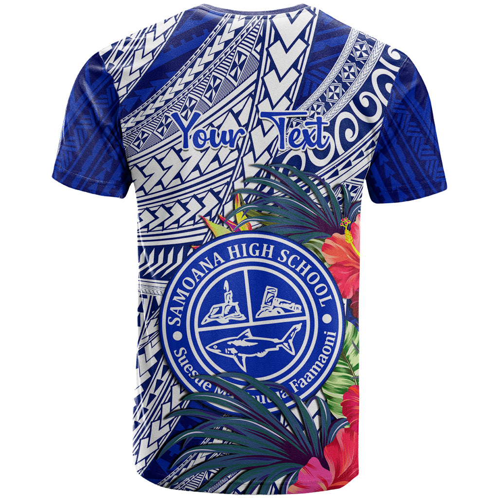 Personalised Samoana High School T Shirt American Samoa Schools Polynesian Tropical Flowers - Wonder Print Shop