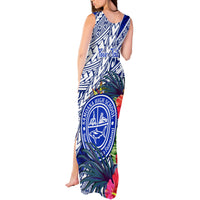 Personalised Samoana High School Tank Maxi Dress American Samoa Schools Polynesian Tropical Flowers - Wonder Print Shop