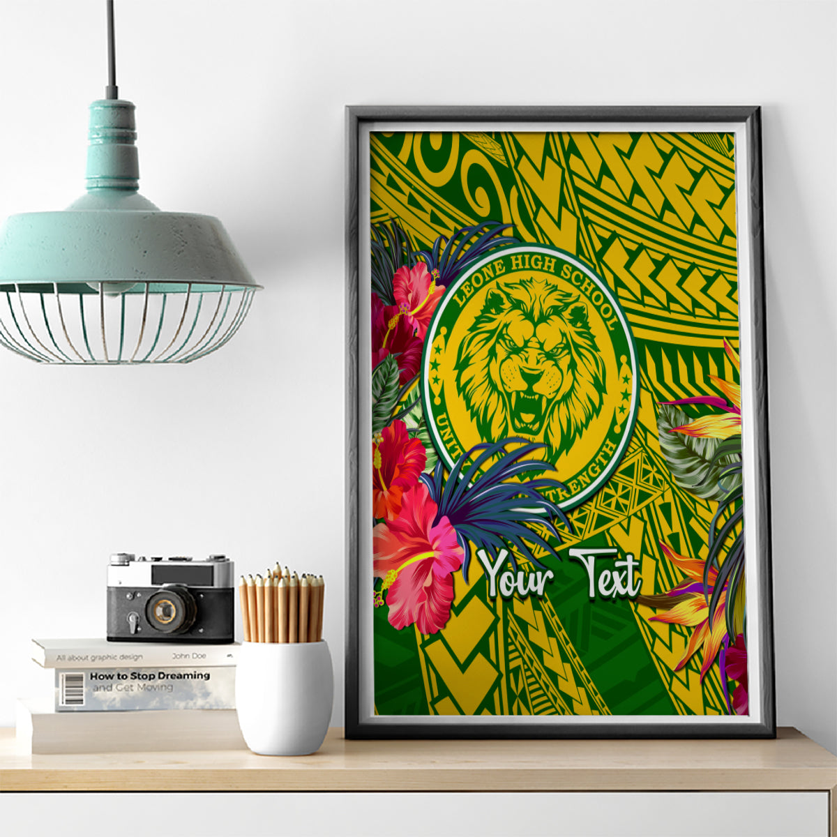 Personalised Leone High School Canvas Wall Art American Samoa Schools Polynesian Tropical Flowers - Wonder Print Shop