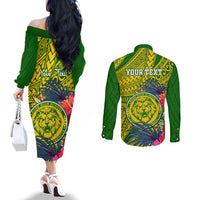 personalised-leone-high-school-couples-matching-off-the-shoulder-long-sleeve-dress-and-long-sleeve-button-shirt-american-samoa-schools-polynesian-tropical-flowers