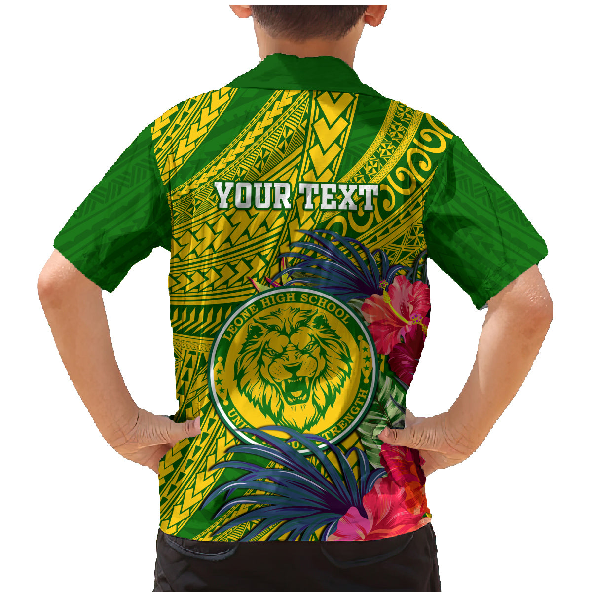 Personalised Leone High School Family Matching Mermaid Dress and Hawaiian Shirt American Samoa Schools Polynesian Tropical Flowers - Wonder Print Shop