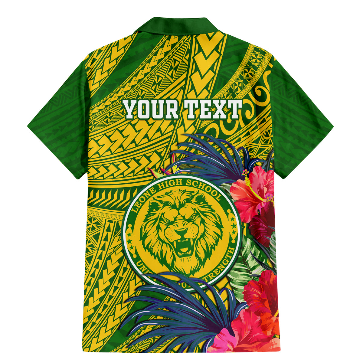 Personalised Leone High School Family Matching Mermaid Dress and Hawaiian Shirt American Samoa Schools Polynesian Tropical Flowers - Wonder Print Shop