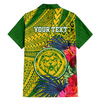 Personalised Leone High School Family Matching Off Shoulder Maxi Dress and Hawaiian Shirt American Samoa Schools Polynesian Tropical Flowers - Wonder Print Shop