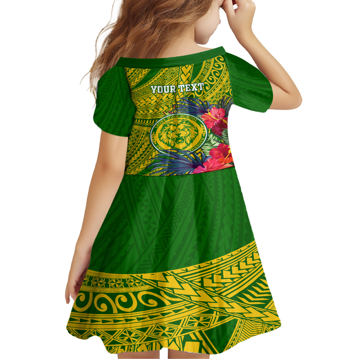 Personalised Leone High School Family Matching Puletasi Dress and Hawaiian Shirt American Samoa Schools Polynesian Tropical Flowers - Wonder Print Shop