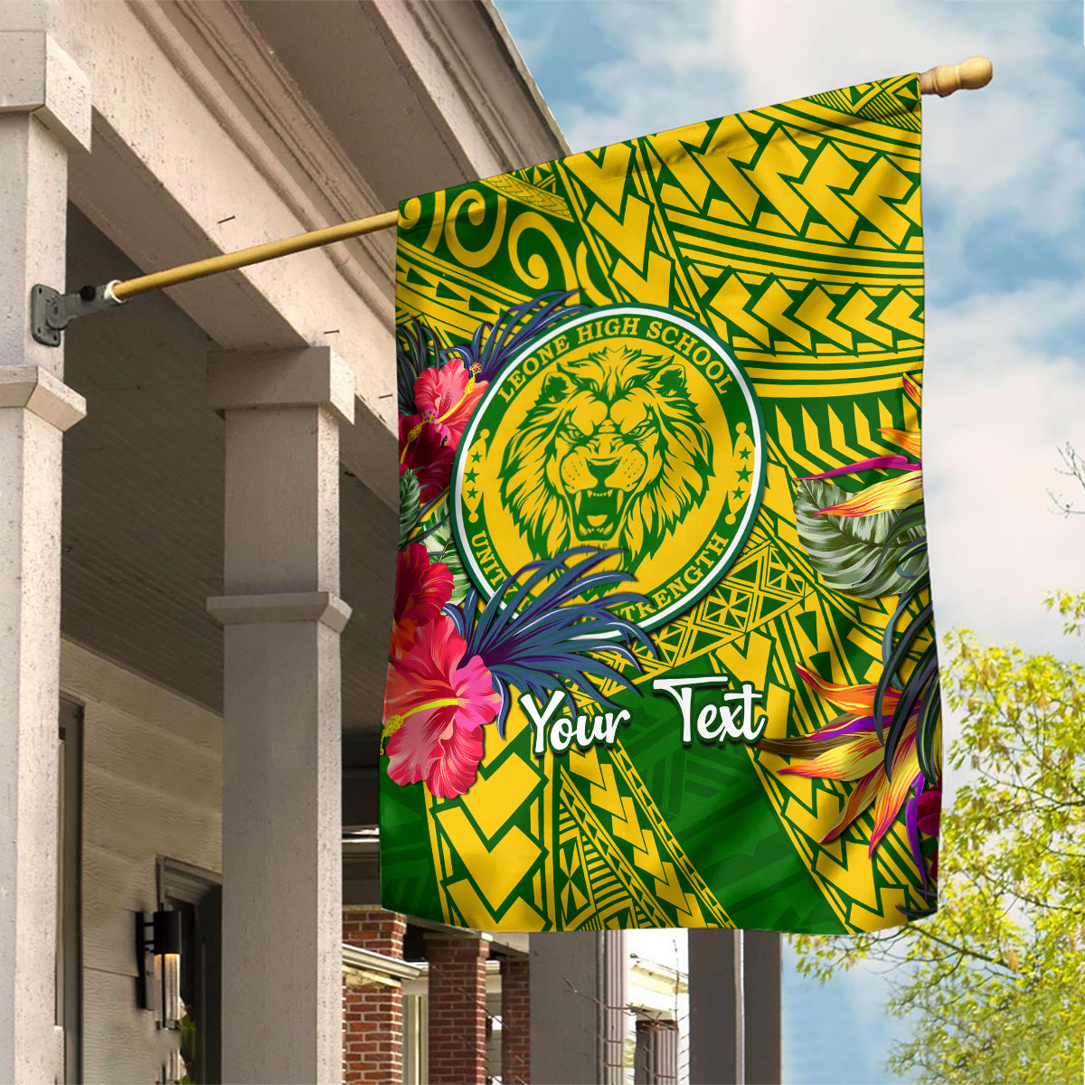 Personalised Leone High School Garden Flag American Samoa Schools Polynesian Tropical Flowers - Wonder Print Shop