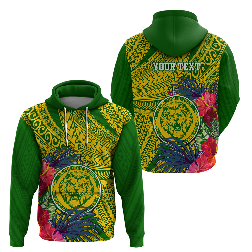 Personalised Leone High School Hoodie American Samoa Schools Polynesian Tropical Flowers - Wonder Print Shop