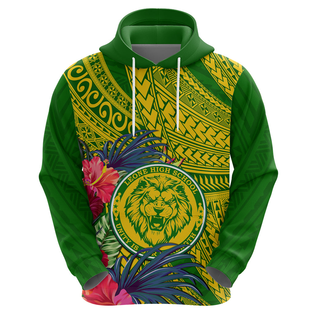 Personalised Leone High School Hoodie American Samoa Schools Polynesian Tropical Flowers - Wonder Print Shop