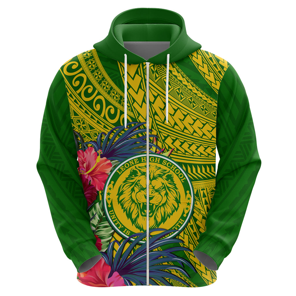 Personalised Leone High School Hoodie American Samoa Schools Polynesian Tropical Flowers - Wonder Print Shop