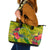 Personalised Leone High School Leather Tote Bag American Samoa Schools Polynesian Tropical Flowers - Wonder Print Shop