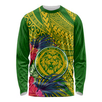Personalised Leone High School Long Sleeve Shirt American Samoa Schools Polynesian Tropical Flowers - Wonder Print Shop