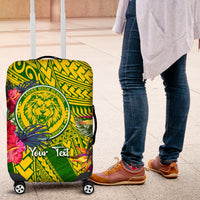 Personalised Leone High School Luggage Cover American Samoa Schools Polynesian Tropical Flowers - Wonder Print Shop