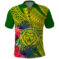 Personalised Leone High School Polo Shirt American Samoa Schools Polynesian Tropical Flowers - Wonder Print Shop
