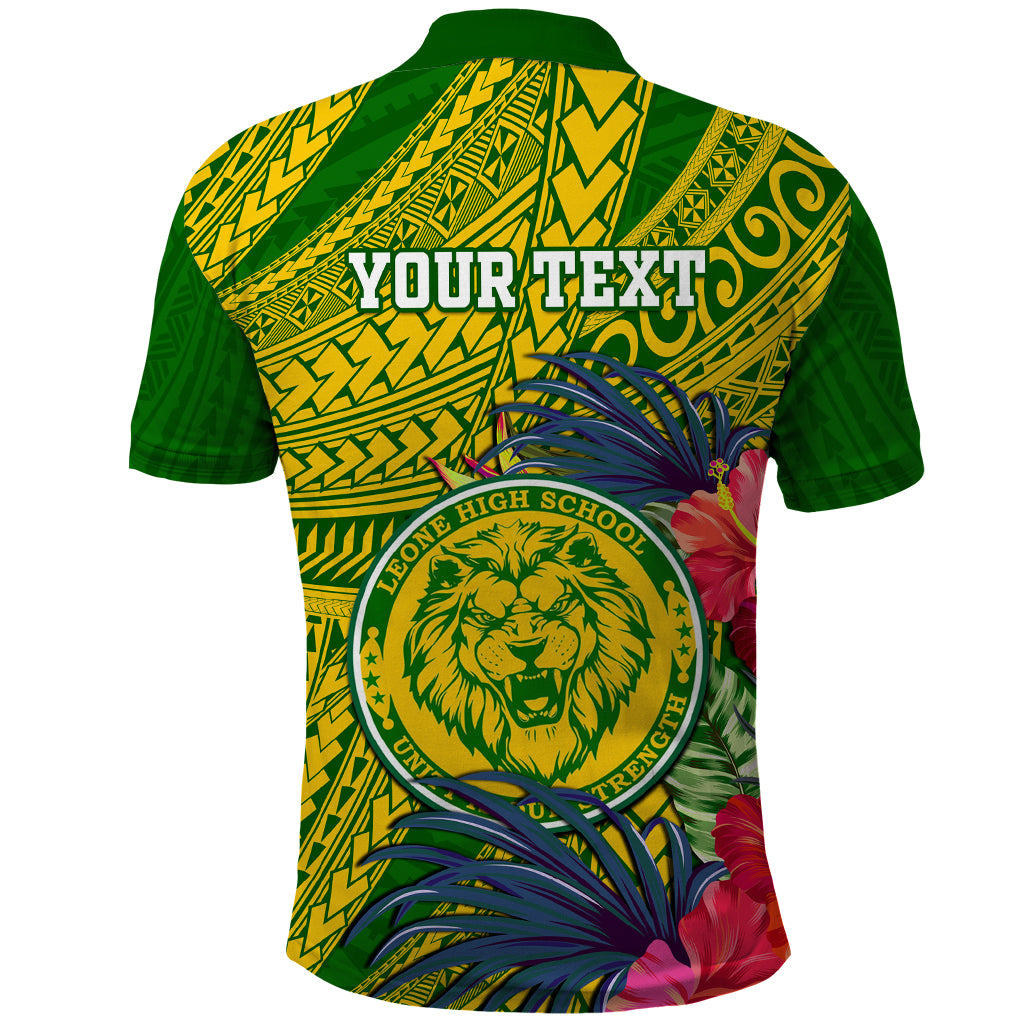 Personalised Leone High School Polo Shirt American Samoa Schools Polynesian Tropical Flowers - Wonder Print Shop