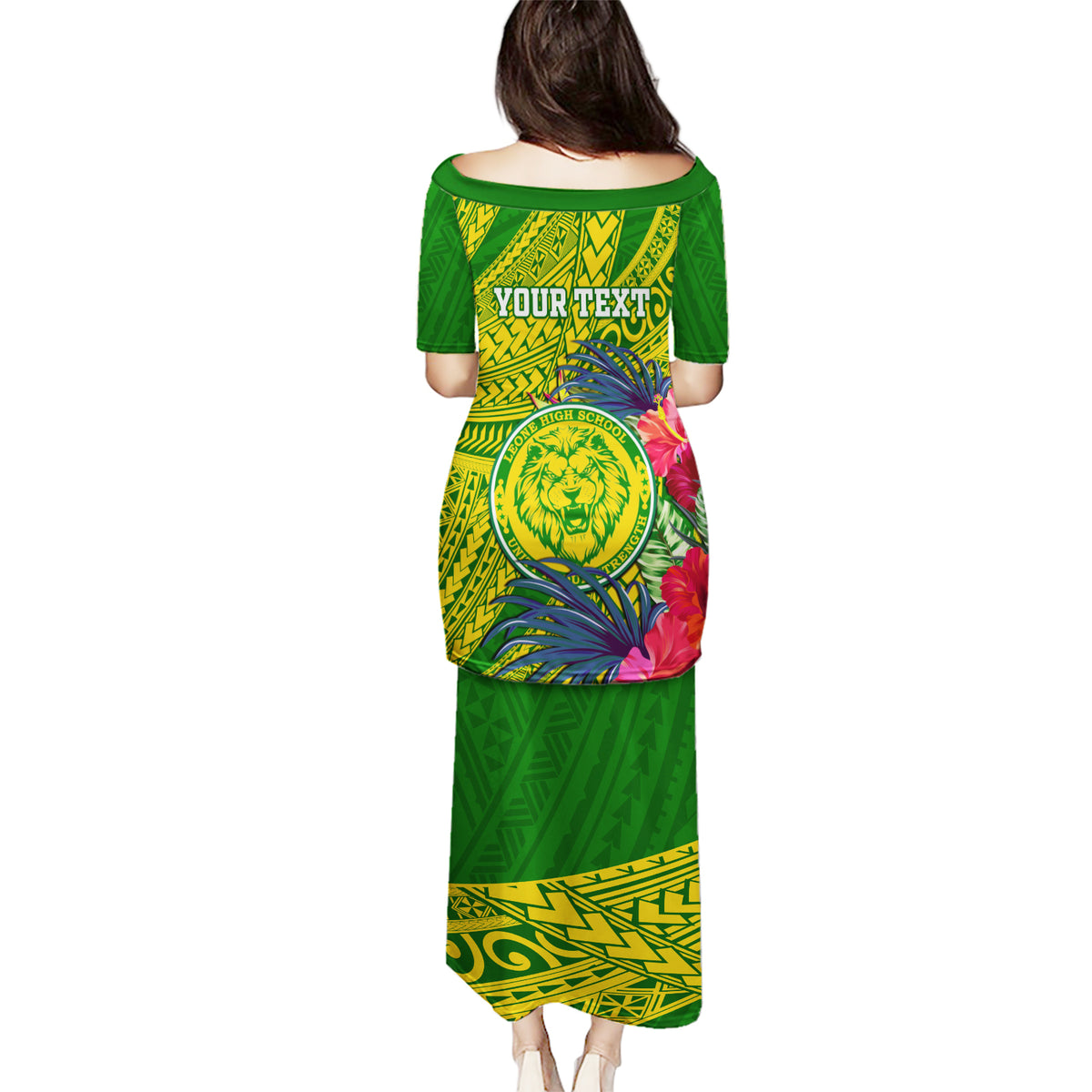 Personalised Leone High School Puletasi American Samoa Schools Polynesian Tropical Flowers - Wonder Print Shop