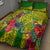 Personalised Leone High School Quilt Bed Set American Samoa Schools Polynesian Tropical Flowers - Wonder Print Shop