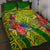 Personalised Leone High School Quilt Bed Set American Samoa Schools Polynesian Tropical Flowers - Wonder Print Shop