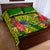 Personalised Leone High School Quilt Bed Set American Samoa Schools Polynesian Tropical Flowers - Wonder Print Shop