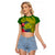 Personalised Leone High School Raglan Cropped T Shirt American Samoa Schools Polynesian Tropical Flowers - Wonder Print Shop