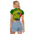 Personalised Leone High School Raglan Cropped T Shirt American Samoa Schools Polynesian Tropical Flowers - Wonder Print Shop