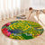 personalised-leone-high-school-round-carpet-american-samoa-schools-polynesian-tropical-flowers
