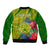 Personalised Leone High School Sleeve Zip Bomber Jacket American Samoa Schools Polynesian Tropical Flowers - Wonder Print Shop