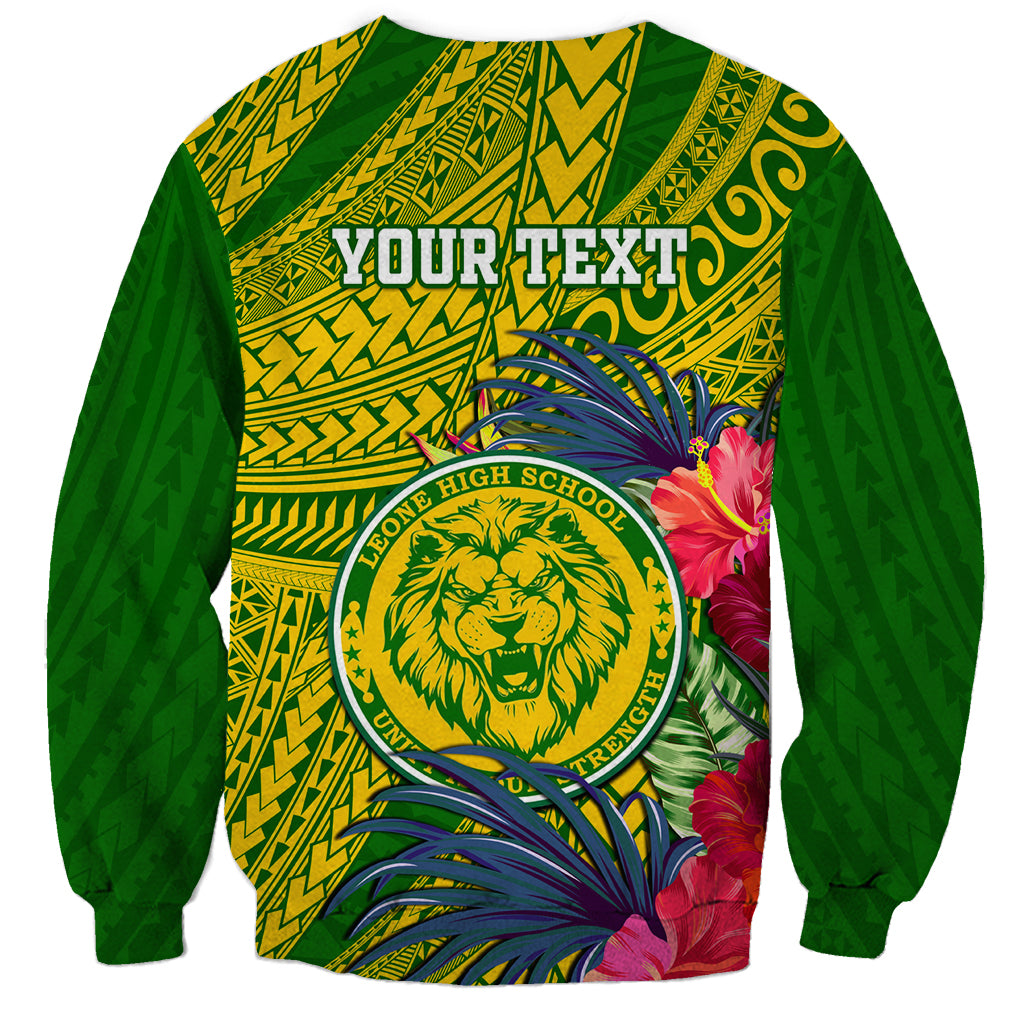 Personalised Leone High School Sweatshirt American Samoa Schools Polynesian Tropical Flowers - Wonder Print Shop
